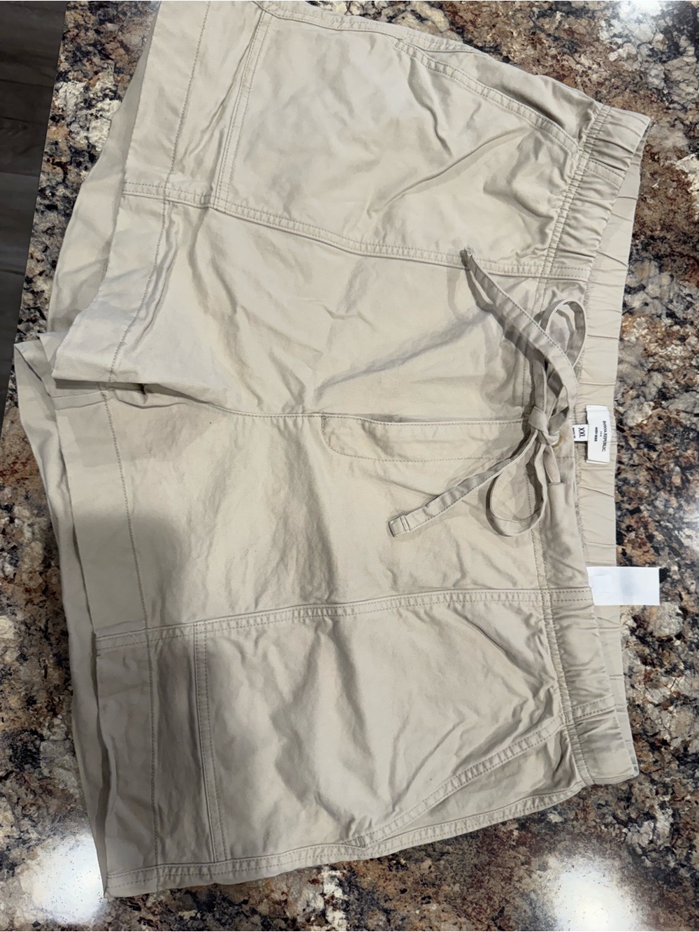 Banana Republic High Waist Drawstring Shorts in Light Beige